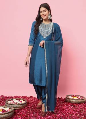 Looking These Beautiful Readymade Suits With Dupatta.These Suit is Fabricated On Top Are Silk Blend And Bottom Are Silk Blend And Nazmin Dupatta .Its Beautified With Designer Embroidery Work.