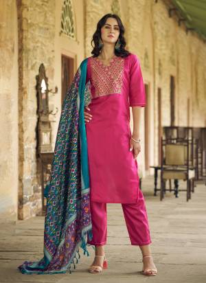 Garb These Beautiful Readymade Suits With Dupatta.These Suit is Fabricated On Top Are Silk Blend And Bottom Are Silk Blend And Tussar Silk Dupatta .Its Beautified With Designer Embroidery Work.