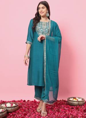 Garb These Beautiful Readymade Suits With Dupatta.These Suit is Fabricated On Top Are Silk Blend And Bottom Are Silk Blend And Silk Dupatta .Its Beautified With Designer Embroidery Work.