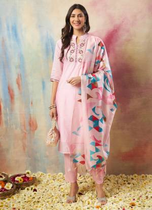Garb These Beautiful Readymade Suits With Dupatta.These Suit is Fabricated On Top Are Chanderi Modal And Bottom Are Santoon And Nazmin Dupatta .Its Beautified With Designer Embroidery Work.