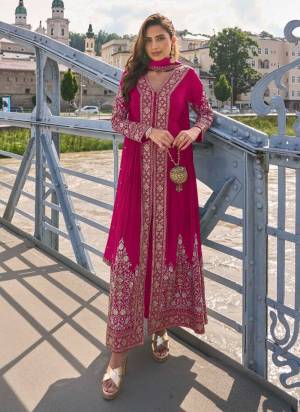 Attractive These Party Wear Free Size Stitched Plazzo Suit in Fine Colored Pair With koti.These Top And Bottom Are Chinon And Dupatta Are Chinon And Pair With Santoon Inner.Its Beautified With Designer Heavy Embroidery Work.