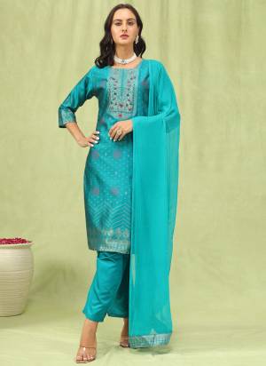 Looking These Beautiful Readymade Suits With Dupatta.These Suit is Fabricated On Top Are Cotton Silk Jacquard And Bottom Are Silk Blend And Nazmeen Dupatta .Its Beautified With Designer Embroidery Work.