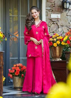 Looking These Suit in Fine Colored Pair With Bottom And Dupatta.These Top Are Fendy Silk And Bottom Are Fabricated On Fendy Silk Pair With Fendy Silk Dupatta.Its Beautified With Designer Embroidery Work.