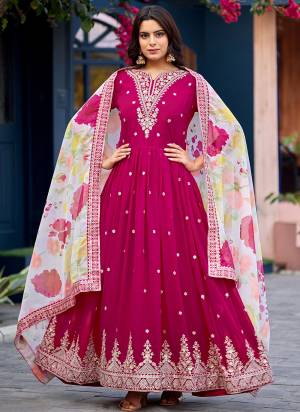Attactive These Beautiful Looking Readymade Long Gown With Dupatta.These Gown Are Faux Georgette And Soft Silk Dupatta Fabricated.Its Beautified With Designer Thread,Sequance Embroidery Work.