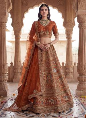 For A Fancy Designer Look,Grab These Lehenga Choli With Dupatta in Fine Colored.These Lehenga And Choli Are Silk And Dupatta Are Fabricated On Soft Net Pair.Its Beautified With Various Figure Work,Fancy Jari,Golden Dori,Thread,Sequance Embroidery,Diamond Work. 
