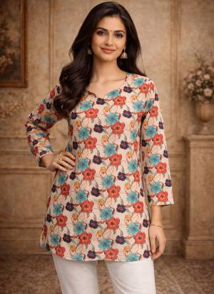 Looking These Beautiful Looking Readymade Short Top.These Top Are Fabricated On Maslin.Its Beautified With Designer Digital Printed.