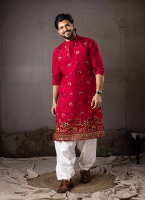 For A festive And Party Wear,Attractive These Readymade Kurta With Payjama in Fine Colored.These Kurta is Fabricated On Silk And Art Silk Bottom With Designer Embroidery Work.Buy Now.