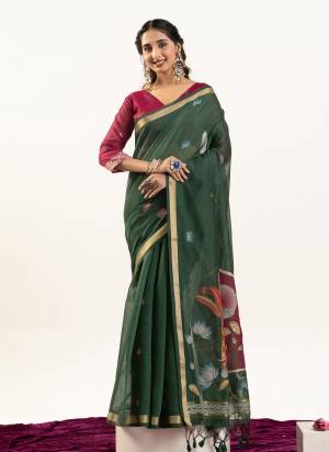 Garb These Festive Wear Saree in Fine Colored.These Saree And Blouse is Fabricated On Muga Cotton.Its Beautified With Multy Thread Rajwadi Weaving Designer.