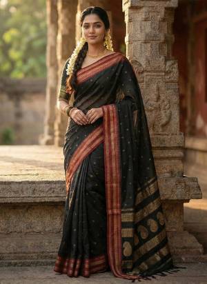 Garb These Fastive And Party Wear Saree in Fine Colored.These Saree And Blouse is Fabricated On Soft Silk.Its Beautified With Woven Jari Designer.