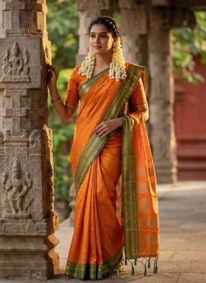 Garb These Fastive And Party Wear Saree in Fine Colored.These Saree And Blouse is Fabricated On Soft Silk.Its Beautified With Woven Jari Designer.