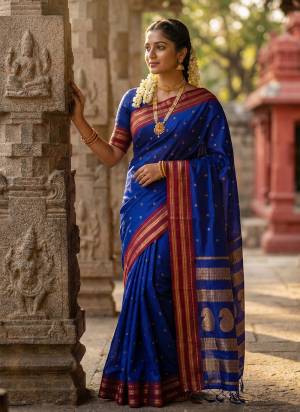 Garb These Fastive And Party Wear Saree in Fine Colored.These Saree And Blouse is Fabricated On Soft Silk.Its Beautified With Woven Jari Designer.