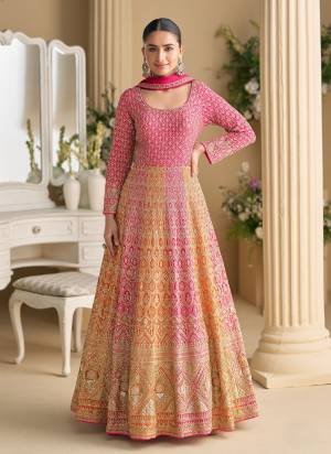 Attractive These Party Wear Free Size Stitched Anarkali Suit in Fine Colored Pair.These Top And Dupatta Are Georgette And Pair With Santoon Inner.Its Beautified With Heavy Designer Embroidery Work.