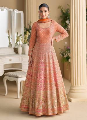 Attractive These Party Wear Free Size Stitched Anarkali Suit in Fine Colored Pair.These Top And Dupatta Are Georgette And Pair With Santoon Inner.Its Beautified With Heavy Designer Embroidery Work.