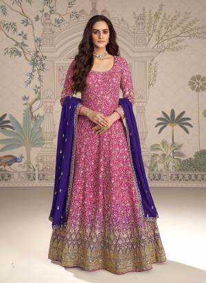 Attractive These Party Wear Free Size Stitched Anarkali Suit in Fine Colored Pair.These Top And Dupatta Are Georgette And Pair With Santoon Inner.Its Beautified With Heavy Designer Embroidery,Hand Work.