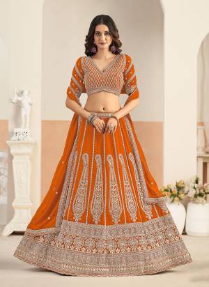 For A Designer Look,Grab These Party Wear Lehenga Choli in Fine Colored.These Lehenga And Blouse Are Fabricated On Foux Georgette Pair With Foux Georgette Dupatta.Its Beautified With Designer Embroidery Work.