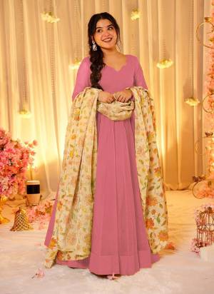 Garb These Beautiful Looking Readymade Gown With Dupatta.These Gown Are Soft Silk Fabricated On Tabby Silk Dupatta.Its Beautified With Solid With Designer Digital Printed.