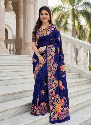 Attractive These Party Wear Saree in Fine Colored.These Saree And Blouse is Fabricated On Russian Silk.Its Beautified With Designer Floral Position Printed Work.