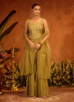 Attrective These Beautiful Looking Readymade Suits.These Top And Bottom Are Viscose Chanderi And Dupatta Are Organza Fabricated.Its Beautified  With Disigner Embroidery Work.