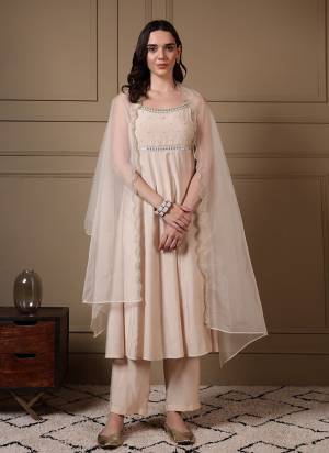 Attrective These Beautiful Looking Readymade Suits.These Top And Bottom Are Viscose Chanderi And Dupatta Are Organza Fabricated.Its Beautified  With Disigner Embroidery Work.