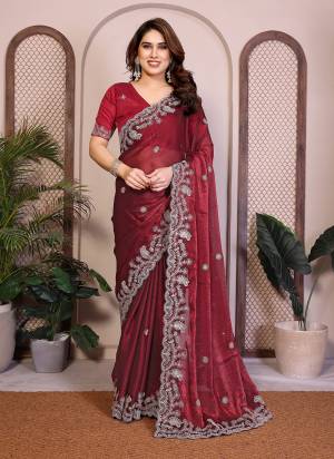 Looking These Party Wear Fancy Saree in Fine Colored.These Saree Are Fendy Chiffon And Blouse is Art Silk Fabricated.Its Beautified With Heavy Designer Embroidery Cut Work.