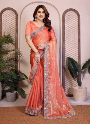 Looking These Party Wear Fancy Saree in Fine Colored.These Saree Are Fendy Chiffon And Blouse is Art Silk Fabricated.Its Beautified With Heavy Designer Embroidery Cut Work.