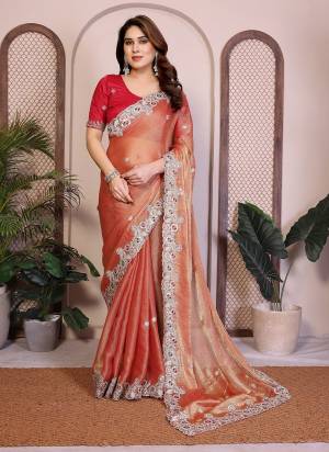 Looking These Party Wear Fancy Saree in Fine Colored.These Saree Are Fendy Chiffon And Blouse is Art Silk Fabricated.Its Beautified With Heavy Designer Embroidery Cut Work.