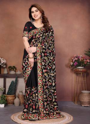 Attrective These Party Wear Saree in Fine Colored.These Saree Are Vichitra Silk And Blouse is Vichitra Silk Fabricated.Its Beautified With Designer Multy Thread Embroidery Work.