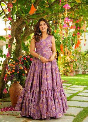 Attrective Looking These Beautiful Looking Readymade Long Gown.These Gown Are Air Tex Chinon Fabricated.Its Beautified With Designer Digital Printed.