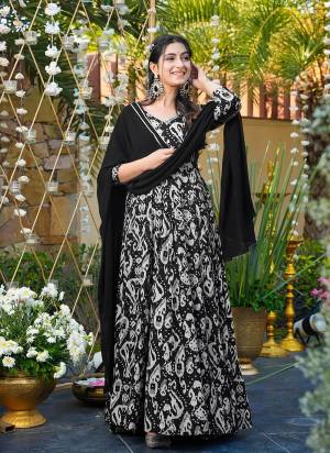 Attrective Looking These Beautiful Looking Readymade Long Gown With Dupatta.These Gown Are Rayon Fabricated With Georgette Dupatta.Its Beautified With Designer Digital Printed.