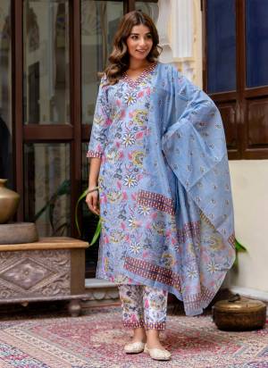 Looking These Beautiful Readymade Suits With Dupatta.These Suit is Fabricated On Top Are Cotton Blend And Bottom Are Cotton Blend And Kota Checks Dupatta .Its Beautified With Designer Floral Printed.