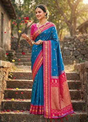 Garb These Fastive And Party Wear Saree in Fine Colored.These Saree And Blouse is Fabricated On Soft Silk.Its Beautified With Woven Jacquard Designer.