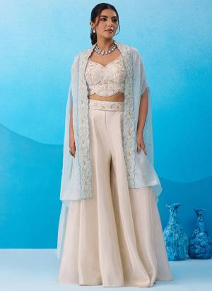 Looking These Beautiful Looking Party Wear Readymade Indo Western Crop Top ,Plazzo With Jacket.These Top Are Viscose And Bottom is Fabricated On Viscose And Viscose Jacket.Its Beautified With Heavy Designer Embroidery,Beads,Stone Work.