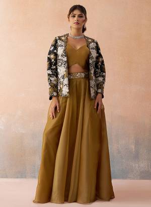 Looking These Beautiful Looking Party Wear Readymade Indo Western Crop Top ,Plazzo With Jacket.These Top Are Tissue And Bottom is Fabricated On Tissue And Raw Silk Jacket.Its Beautified With Heavy Designer Embroidery,Beads,Stone Work.