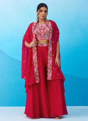 Looking These Beautiful Looking Party Wear Readymade Indo Western Crop Top ,Plazzo With Jacket.These Top Are Crepe And Bottom is Fabricated On Crepe And Crepe Jacket.Its Beautified With Heavy Designer Embroidery,Beads,Stone Work.