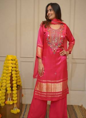 Garb These Suit in Fine Colored Pair With Bottom And Dupatta.These Top Are Viscose And Bottom Are Fabricated On Viscose Cotton Pair With Chanderi Cotton Dupatta.Its Beautified With Designer Embroidery Work.