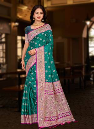 Looking These Fastive And Party Wear Saree in Fine Colored.These Saree And Blouse is Fabricated On Silk.Its Beautified With Woven Jacquard Designer.