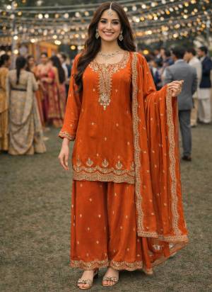 Attractive These Beautiful Looking Readymade Plazzo Suits.These Top And Dupatta Are Viscose And Bottom Are Viscose Fabricated.Its Beautified With Disigner Heavy Embroidery Work.