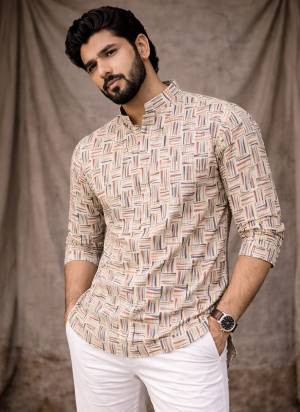 For A festive Wear,Grab These Readymade Short Kurta in Fine Colored.These Kurta is Fabricated On Linen With Designer Printed.Buy Now.