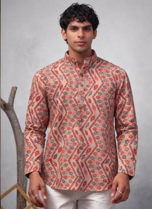 For A festive Wear,Grab These Readymade Short Kurta in Fine Colored.These Kurta is Fabricated On Linen With Designer Printed.Buy Now.