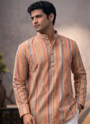 For A festive Wear,Grab These Readymade Short Kurta in Fine Colored.These Kurta is Fabricated On Linen With Designer Printed.Buy Now.
