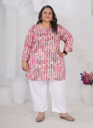 Attrective These Beautiful Looking Readymade Big Size Shot Kurti.These Kurti is Fabricated On Rayon Slub.Its Beautified With Designer Printed.