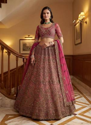 For A Fancy Designer Look,Grab These Lehenga Choli With Dupatta in Fine Colored.These Lehenga And Choli Are Net And Dupatta Are Fabricated On Net Pair.Its Beautified With Fancy Chapat Jari,Sequance,Multy Thread,Dori Embroidery,Zircon Diamond Work. 