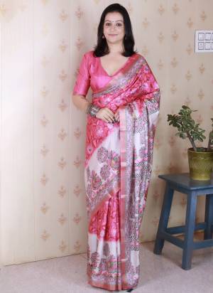 Attractive These Party Wear Saree in Fine Colored.These Saree And Blouse is Fabricated On Tussar Silk.Its Beautified With Wocen Jari Border Designer With Madhubani Digital Printed.