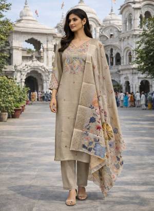 Attractive These Party Wear Suit in Fine Colored Pair With Bottom And Dupatta.These Top Are Cotton Silk And Bottom Are Fabricated On Cotton Silk Pair With Jacquard Simmer Dupatta.Its Beautified With Designer Embroidery Work.