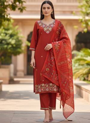 Attractive These Party Wear Suit in Fine Colored Pair With Bottom And Dupatta.These Top Are Cotton Silk And Bottom Are Fabricated On Cotton Silk Pair With Jacquard Simmer Dupatta.Its Beautified With Designer Embroidery Work.