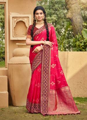Looking These Fastive And Party Wear Saree in Fine Colored.These Saree And Blouse is Fabricated On Soft Silk.Its Beautified With Woven Jacquard Designer.