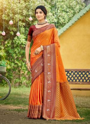 Looking These Fastive And Party Wear Saree in Fine Colored.These Saree And Blouse is Fabricated On Soft Silk.Its Beautified With Woven Jacquard Designer.