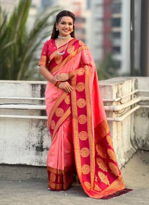 Looking These Party Wear Saree in Fine Colored.These Saree And Blouse is Fabricated On Soft Silk.Its Beautified With Weaving Peacock Jari Designer.