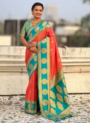 Looking These Party Wear Saree in Fine Colored.These Saree And Blouse is Fabricated On Soft Silk.Its Beautified With Weaving Peacock Jari Designer.