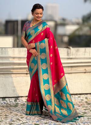 Looking These Party Wear Saree in Fine Colored.These Saree And Blouse is Fabricated On Soft Silk.Its Beautified With Weaving Peacock Jari Designer.
